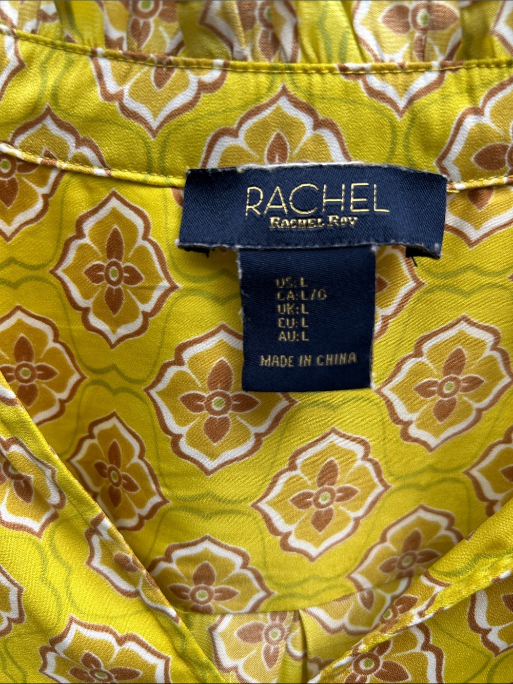 2 Items: Rachel Roy Print Geometric Long Sleeve Blouse AND LOLA P. Crop Boho - Picture 3 of 7